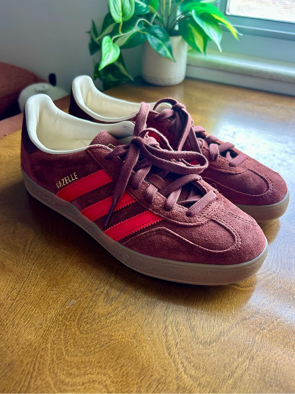 adidas Burgundy Suede Sneakers (Gazelles)
